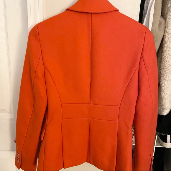 J. Crew Military Oxford Wool Blazer in Bright Flame in Size 0 - Picture 5 of 12